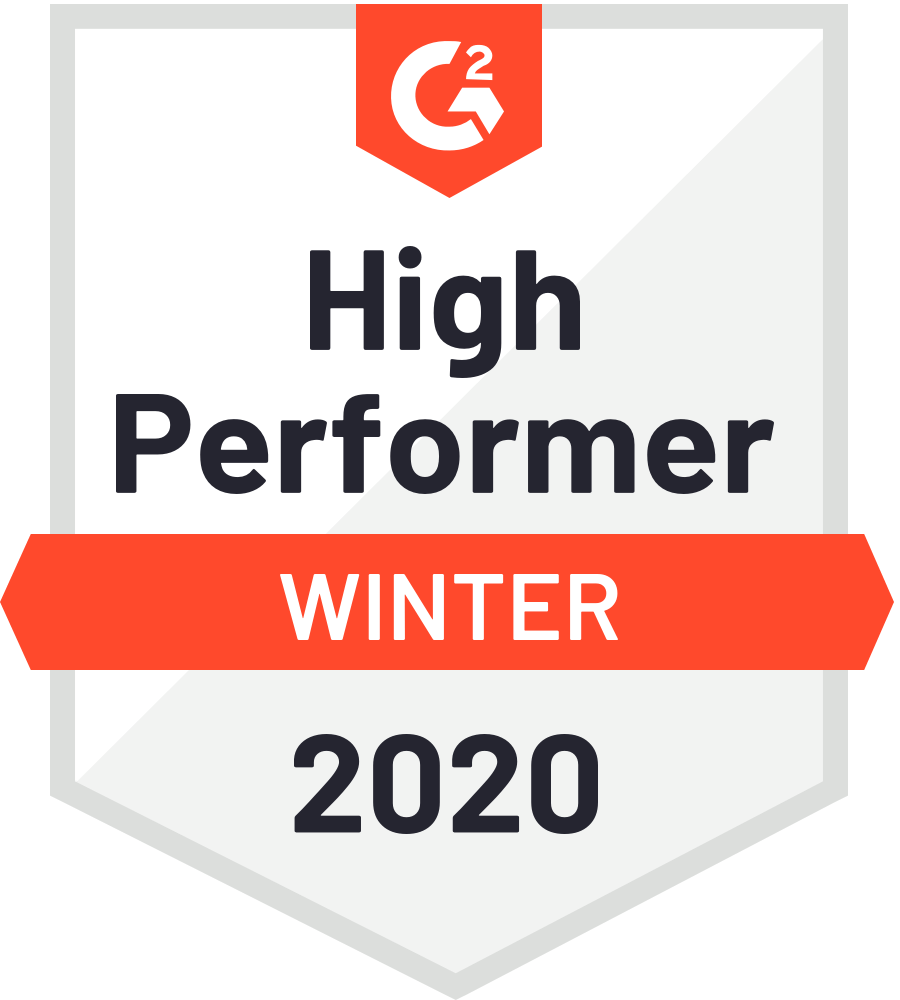 G2 High Performer Winter 2020 Badge Miglior Software - G2 High Performer Winter 2020