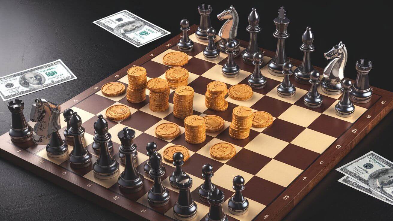 Regola numero 1 - il denaro è un gioco strategico. Scacchiera e monete