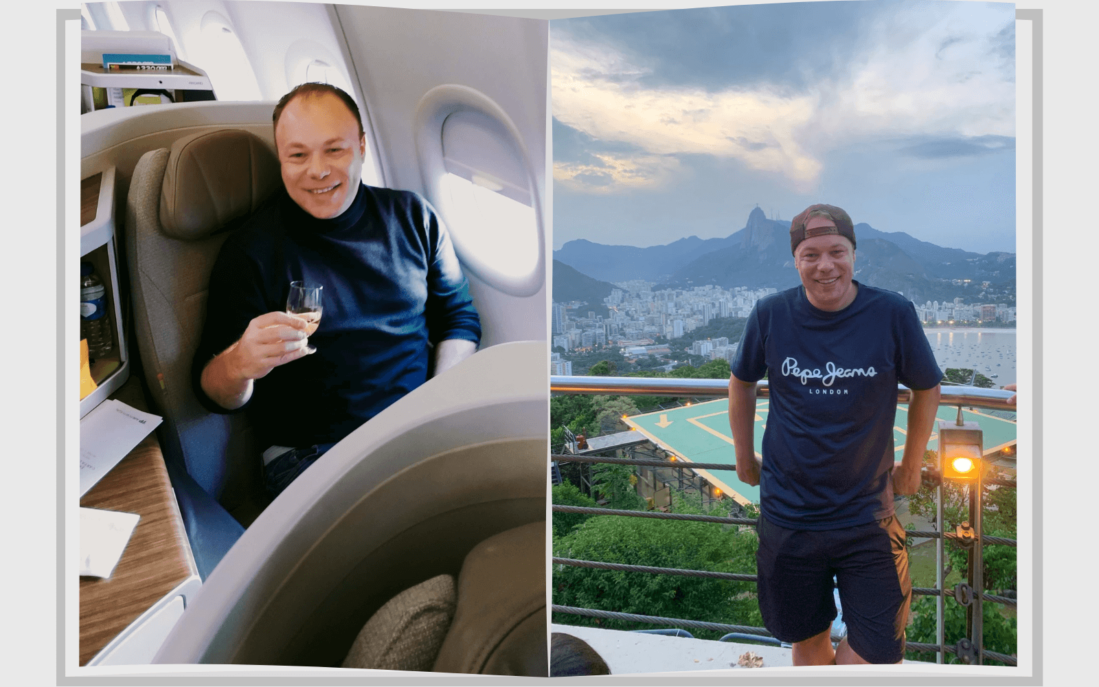 Stefano in viaggio in Business Class direzione Brasile e sul Pao de Açucar di Riode Janeiro 2025