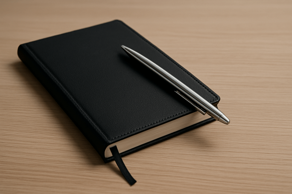 agenda e penna per simboleggiare la scrittura