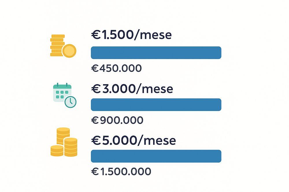 guida per tutti alla libertà finanziaria Aiuta a visualizzare rapidamente la relazione tra spesa mensile e capitale necessario.