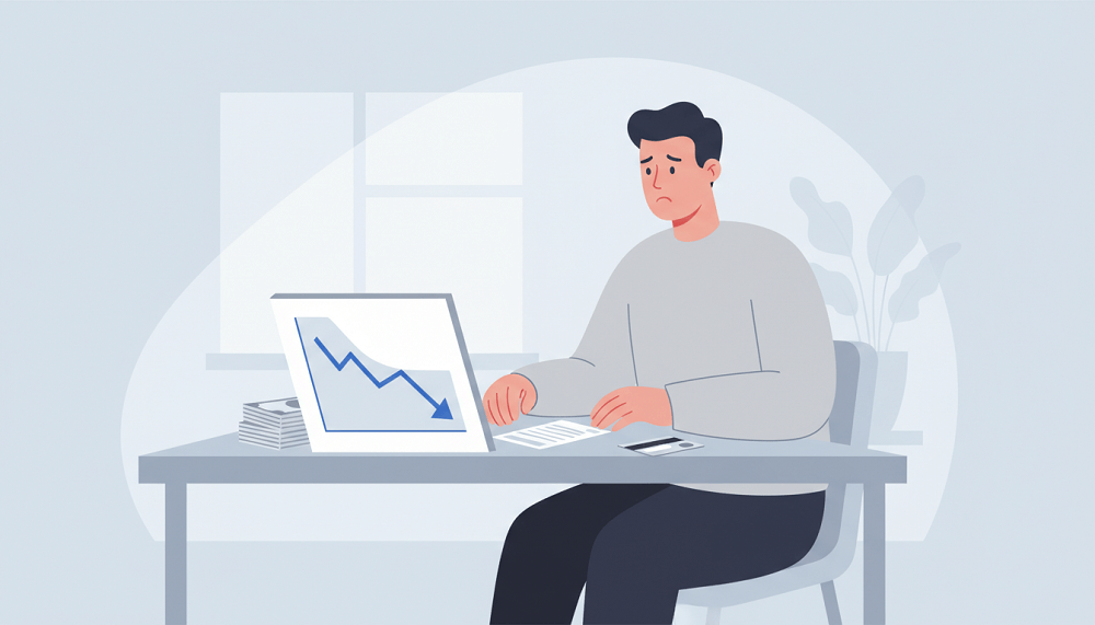 persona in difficoltà per debiti e carte di credito che rappresentano una cattiva gestione delle finanze personali